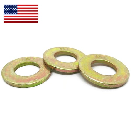 Boltsandnuts.Com Flat Washer, For Screw Size 9/16 in Zinc Yellow Finish, 225 PK 56SNTL9Y-225
